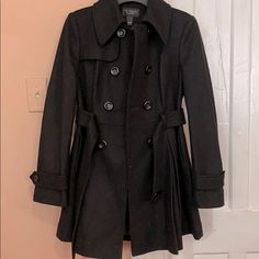 Victoria’s Secret Wool Coat Black, Size Small, Dressy/Skirt Bottom Never Worn (Arm Was Too Tight For Me) Has Extra Button Tag Still Attached Black A-line Outerwear For Work, Chic Black A-line Outerwear, Black A-line Outerwear For Spring, Chic A-line Outerwear For Office, Fitted A-line Outerwear For Work, Dressy Skirt, Wool Coat Black, Dressy Skirts, Black Winter Coat