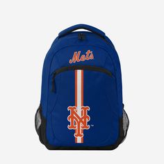 New York Mets Action Backpack FOCO - FOCO.com College Backpack With Zipper Closure, College Backpack With Standard Shape, Functional Nylon College Bags, Functional Nylon Bags For College, Lights Camera Action, College Backpack, North Face Backpack, New York Mets, Everyone Knows