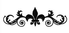 a black and white drawing of a fleur de lis