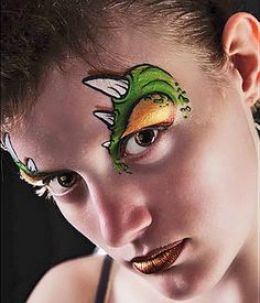 Dinosaur Face Paint, Dinosaur Face Painting, Face Paint Ideas, Adult Face Painting, Monster Makeup