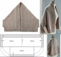 the knitting pattern for a sweater is shown