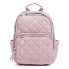 Vera Bradley Small Backpack : Hydrangea Pink - Image 1 Light Pink Backpack, Hydrangea Pink, Commuter Backpack, Back To School Backpacks, Cute Backpacks, Pink Backpack, Small Backpack, Water Repellent Fabric, Laptop Pocket