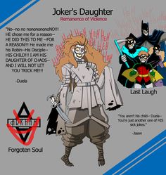 an image of joker's daughter and other characters