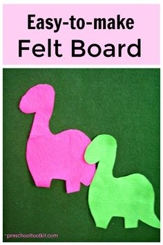 an easy to make felt dinosaur craft with the words easy to make felt board on it