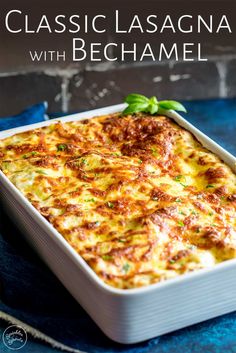 a casserole dish with cheese and herbs