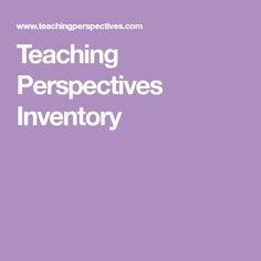 the words teaching perspective inventory are in white letters on a purple background