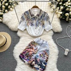 Fabric: BlendedSize: (cm)shirts sizeM: Bust 96 Sleeve 25 Length 62L: Bust 100 Sleeve 26 Length 63XL: Bust 104 Sleeve 27 Length 64XXL: Bust 108 Sleeve 28 Length 65&ltp&gtpants size</p>&ltbr/>&ltp&gtM: Length 36 Waist 72</p>&ltbr/>&ltp&gtL: Length 37 Waist 76</p>&ltbr/>&ltp&gtXL: pants length 38 waist 80</p>&ltbr/>&ltp&gtXXL: Length 39 Waist 84</p>&ltbr/>&ltp&gtPlease check the size carefully when you choose items.</p>&ltbr/>&ltp&gtFor more pictures of the dress, please contact us, thank you.</p>& Collared Sets For Summer Day Out, Collared Summer Sets For Day Out, Summer Two-piece Sets With Short Sleeve, Summer Two-piece Short Sleeve Tops, High Waist Two-piece Summer Set, Summer High Waist Two-piece Set, Summer Two-piece Set With High Waist, Trendy Summer Sets With Collared Shape, Trendy Summer Collared Sets