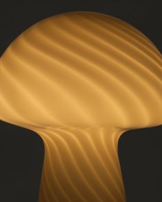 an abstract image of a mushroom with wavy lines on it's side, in the dark