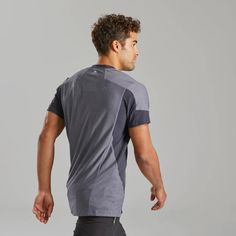 Men's Hiking Synthetic Short-Sleeved T-Shirt MH500 | Decathlon Sporty Breathable T-shirt For Outdoor Activities, Outdoor Sportswear Crew Neck T-shirt, Athleisure Crew Neck T-shirt For Outdoor Activities, Outdoor Sportswear T-shirt With Go-dry Technology, Crew Neck Sportswear T-shirt For Outdoor Activities, Sportswear T-shirt For Outdoor Activities, Crew Neck, Gray Crew Neck T-shirt For Outdoor Activities, Moisture-wicking Sportswear T-shirt For Outdoor, Go-dry Crew Neck T-shirt For Outdoor Activities