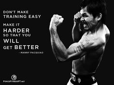 a black and white photo with a quote from manny pacquiao on the image