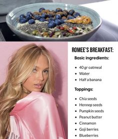 Romee Strijd Meal Plan, Romee Strijd Recipes, Romee Strijd Breakfast, Romee Strijd Oatmeal, Romee Strijd Diet