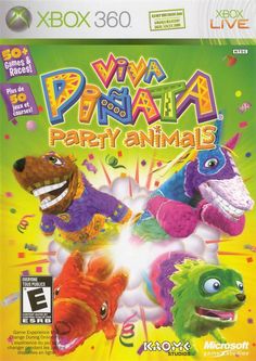 an image of a video game cover for the wii party animal parade, which is on display