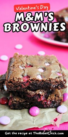 These M&M Brownies for Valentine's Day are easy Valentine treats that are rich, fudgy brownies infused with the sweet, colorful goodness of Valentine M&M candies. YUM! Make this easy desserts recipe for kids snacks or for everyone after a nice family dinner, and follow me for more Valentine's Day Recipes!