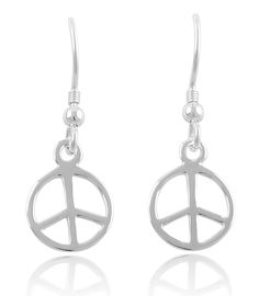 Add a touch of harmony and positivity to your jewelry collection with these Sterling Silver Girls Dainty Peace Sign Dangle Earrings. Crafted from high-quality 925 sterling silver, these charming earrings feature a delicate peace sign design, symbolizing unity and tranquility. Measuring 0.31 inches in size, these earrings offer a perfect blend of subtlety and style, making them suitable for various occasions. The peace sign design, combined with the brilliance of sterling silver, makes these earrings a versatile accessory that complements any outfit. The fishhook style ensures easy wear and adds a graceful dangle effect, enhancing the overall look. Each pair of Sterling Silver Girls Dainty Peace Sign Dangle Earrings comes beautifully packaged in a silver gift box, making them an excellent c Peace Sign Design, Elephant Earrings Studs, Knot Stud Earrings, Silver Gift Box, Knot Studs, Box Making, The Peace, Girls Earrings, Sterling Silver Earrings Studs