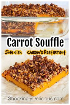 carrot souffle side dish with text overlay