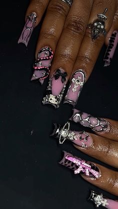 Galaxy Nails Designs, Fye Nails, Junk Nails, Nail Pics, Punk Nails, Nails Coffin Short, Drip Nails