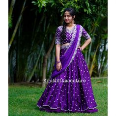 Lavender Lengha, Purple Half Saree, Lehanga Models, Trending Lehenga Designs, Wedding Frock Designs, Sangeet Dress, Lehenga Inspiration, Purple Instagram, Beautiful Lehenga