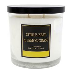 citrus zest and lemongrass scented candle