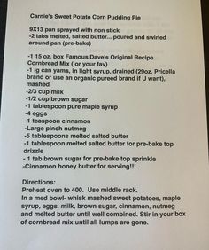 a menu with instructions on how to use it