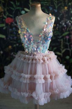 Pink v neck tulle sequin short prom dress pink cocktail dress,PD22862 on Storenvy Fluid Fashion, Cocktail Rose, School Event Dress, Sequin Short Dress, Sequin Homecoming Dress, Sequin Short, Gender Fluid, Tulle Homecoming Dress, Pink Cocktail