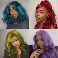 Red And Purple Hair, Colored Afro, Countess Vaughn, Colorful Afro, Hair Colorful, Girl Hair Colors, Lace Fronts, Dyed Hair Inspiration, Dyed Natural Hair