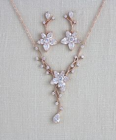 Western Wedding Necklace, Rose Gold Bridal Jewelry Set, Rose Gold Bridal Jewelry, Bridal Backdrop Necklace, Backdrop Necklace, Rose Gold Bridal Earrings, Gold Bridal Necklace, Gold Backdrop, Gold Bridal Jewellery Sets