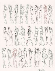 a drawing of different poses and body shapes for the woman in this figure model sheet