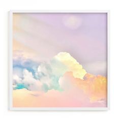 the sky is filled with clouds and pastel colors