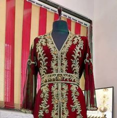 Buy Maroon Zari Embroidered Kaftan Luxurious Full Sleeves Handmade Moroccan Kaftan - African Attire Shop Embroidery Kaftan, African Kaftan, Black Kaftan, Embroidered Kaftan, Zari Embroidery, Moroccan Kaftan, Tassel Dress, Abaya Dress, Georgette Fabric