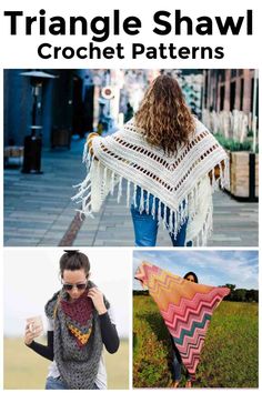 the triangle shawl crochet pattern is shown