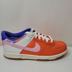 "Brand New" Nike Dunk Low Se (Gs) Color: Safety Orange/Med Soft Pink Style; Fn0600 801 Upper Material: Leather Made In Vietnam Playful Low-top Sports Sneakers, Retro Low-top Sneakers, Nike Orange Skate Shoes With Gum Sole, Orange Round Toe Skate Shoes With Laces, Playful Round Toe Sneakers For Streetwear, Playful Nike Multicolor Sneakers, Casual Multicolor Basketball Shoes With Speckled Midsole, Playful Low-top Sneakers With White Sole, Playful Multicolor Nike Sneakers