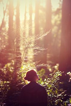 a person sitting in the grass with a quote above them that says seek the lord, always