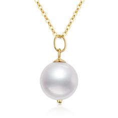 PRICES MAY VARY. 【AAA Quality Pearl】 The classic beauty in quality white freshwater cultured Pearl floating on a gold necklace chain is Classy and Sophisticated. It flashes freely as the wearer moves, It looks charming and distinctive, adds more elegance to your looks, and suits for a formal event or daily casual. 【Quality Material】 Genuine 14K gold, Made of 58.5% gold, smooth polished surface, a 14K quality hallmark stamped. Won't tarnish, nickel free, and hypoallergenic. It is Not Plated but R White Akoya Pearl Round Pendant Necklace, Classic White Pearl Necklace With Pendant, Single Pearl Pendant, Single Pearl, Silver Gold Jewelry, Cultured Pearl Necklace, Gold Pearl Necklace, 18k Gold Jewelry, Anniversary Jewelry