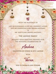 Hindu Wedding Invitation Card Design, Traditional Wedding Invitation Wording, Monograms Design, Indian Wedding Invitation Wording, Postcard Invite, Designer Invitation, Invitation Creative, Modern Indian Wedding Invitations, Background Presentation