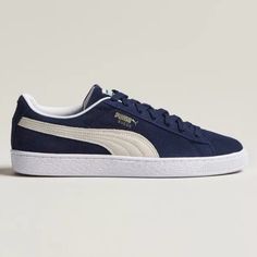 Puma - Pima Suede Classic Color - Blue Suede (See Pics) Brand New With Tags/ Never Worn ***No Orignal Box Inlcuded *** Navy Casual Sneakers For Jogging, Casual Blue Puma Sneakers, Blue Suede Casual Sneakers, Puma Shoes Mens, Puma Rsx, Puma High Tops, Puma Blue, Shoes Puma, Mid Boots