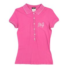 Vintage pink Dolce & Gabbana Polo Shirt - womens small Classic Pink Collared Top, Classic Pink Tops With Collared Neckline, Classic Pink T-shirt For Summer, Fitted Pink Polo Shirt With Short Sleeves, Classic Pink Summer Top, Classic Pink Summer Tops, Classic Pink Tops For Summer, Classic Fitted Pink Polo Shirt, Pink Polo Collar Top For Summer