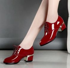 England Souvenir Elegant Noble Patent Leather Thick Square High Heels Lace-up Woman Retro Pumps Loafer Shoes sold by Chyclothing Fashion on Storenvy Square High Heels, Professional Shoes, Patent Shoes, Low Heel Shoes, Thick Heel, Winter Boots Women, Fashion Black, Leather Shoes Woman, Thick Heels