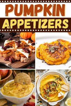 pumpkin appetizers collage with text overlay