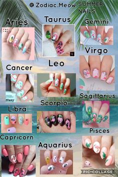 the different nail colors and designs are shown in this poster, which shows how to use them