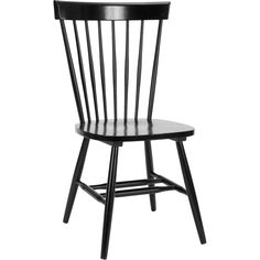 a black wooden chair on a white background