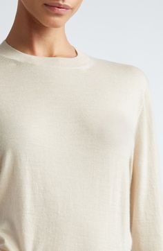 Find MAX MARA Afelio Cashmere Crewneck Sweater on Editorialist. Luxuriate in the roomy fit of this crewneck sweater knit from fine-gauge cashmere for soft drape and a silky next-to-skin feel. Crewneck Long sleeves Ribbed cuffs and hem 100% cashmere Dry clean or hand wash, dry flat Imported Designer Clothing Beige Sweater, Max Mara, Crew Neck Sweater, Top Brands, Knitted Sweaters, Cashmere, Crew Neck, Luxury Fashion, Long Sleeve