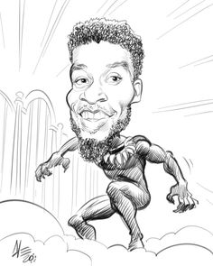 a cartoon caricature of a man running