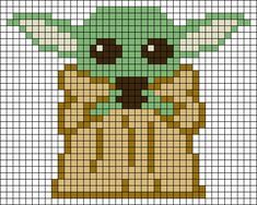 a cross stitch pattern with an image of the baby yoda from star wars on it