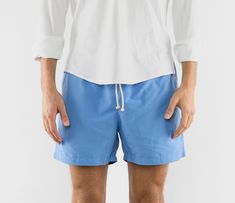 The classic swim shorts were redesigned for a more elegant, tailored look and a comfortable fit. Made from soft, brushed fabric that is quick-drying and has a distinctive cotton-feel. Tying-cord made from braided nautical rope in unbleached cotton. Made in Italy. Two side pockets with water outlets Fine-mesh interlining Brushed 100% polyamide fabric Comes in natural linen travel-bag Straight fit - advisable to wear a size larger than your usual size Model is 187 cm tall and is wearing a size M | Red Valentino Shoes, Nautical Rope, Swimming Outfit, Retro Designs, Dresses Uk, Shoes Uk, Natural Linen, Jumpers For Women, Linen Shirt