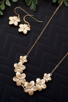 Gold Plumeria Necklace Set Hawaiian Jewelry Set Gold Plumeria - Etsy Plumeria Necklace, Hawaii Necklace, Jewelry Set Gold, Hawaiian Plumeria, Flower Lei, Pretty Jewelry Necklaces, Hawaiian Jewelry, Pretty Jewelry, Curse Words