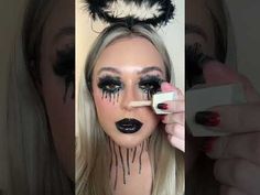 Makeup For Dark Angel Costume, Black Angle Halloween Make Up, Angle Costume Makeup Ideas, Dark Angles Halloween Makeup, Fallen Angel Hair Ideas, Fallen Angel Makeup Halloween Easy, Fallen Angel Make Up, Bad Angel Makeup, Fallen Angle Make Up Halloween