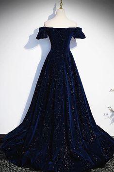 Puffy Prom Dresses, Navy Blue Formal Dress, Simple Evening Dress, Tight Prom Dresses, Navy Blue Prom Dresses, Prom Dresses Elegant, Velvet Prom Dress, Green Prom, Blue Dress Formal