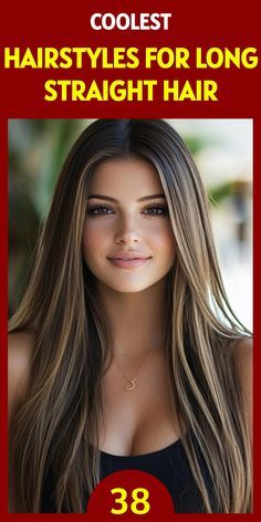 32 Fabulous Long Hairstyles for Women to Rock in 2024 #hairstyle #longhairstyle #longhaircut #longhairstyles Long Hairstyles No Layers, Long Hairstyles For Fine Hair Straight, Long Haircuts Straight Hair, Long Layered Haircuts Straight Hair, Half Up Half Down Hairstyles Straight, Long Bangstyle Hair 2020, Elegant Straight Hairstyles, Layered Haircuts Straight Hair, Layered Haircuts Straight