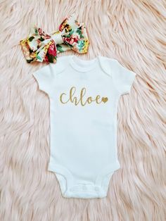 Name Onesie – Adassa Rose Name Onesie, Baby Care Kit, Baby Care Essentials, Monogram Shirt, Custom Baby Onesies, Cricut Baby, Personalized Onesie, Adorable Newborn, Newborn Onesies