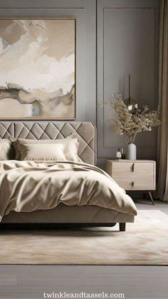 Neutral Bedroom Ideas Bedroom Paint Design, Luxury Bedroom Decor, Modern Luxury Bedroom, Apartment Bedroom, Bedroom Master, Trendy Bedroom, Elegant Home Decor, Blue Bedroom